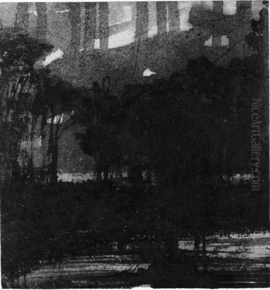 Landskap Oil Painting by Victor Hugo