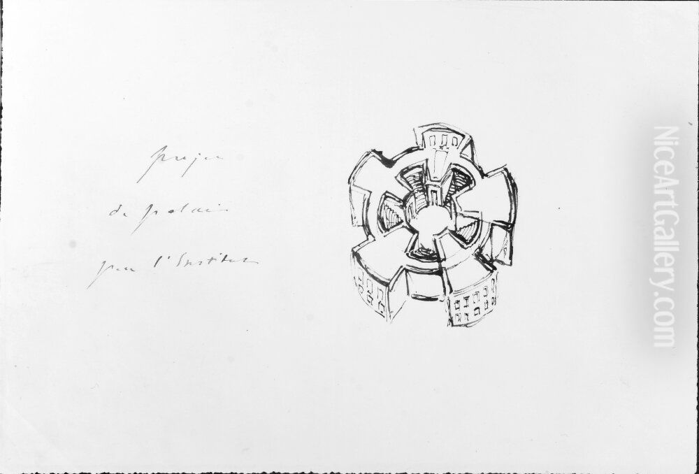 Projekt till palats for l'Institut Oil Painting by Victor Hugo