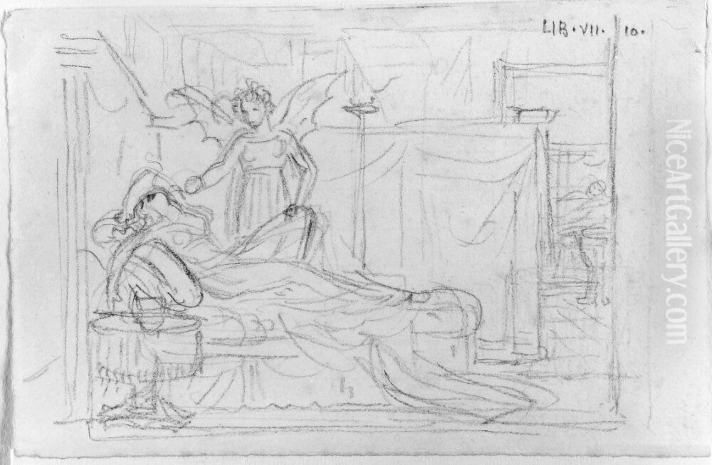 Amate forebrar kungen Latinus Oil Painting by Anne-Louis Girodet de Roucy-Triosson