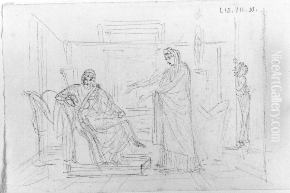 Alecton framkallar drottning Amates vrede Oil Painting by Anne-Louis Girodet de Roucy-Triosson