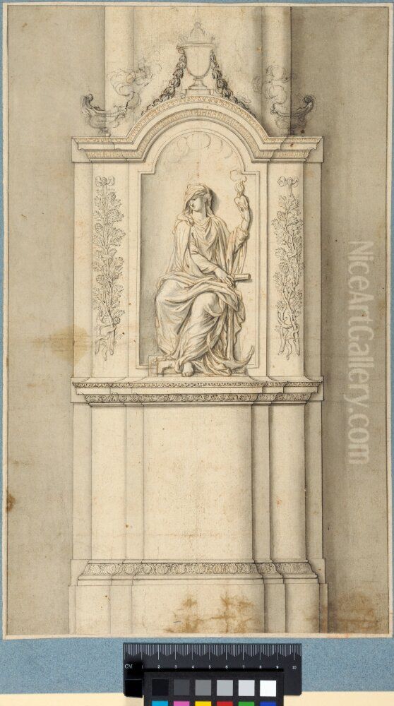 Tomb of Princess Marie de Conty in Saint-Andre-des-Arts, Paris Oil Painting by Francois Girardon