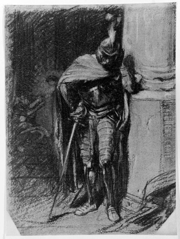 Staende figur i rustning Oil Painting by Adrien Guignet