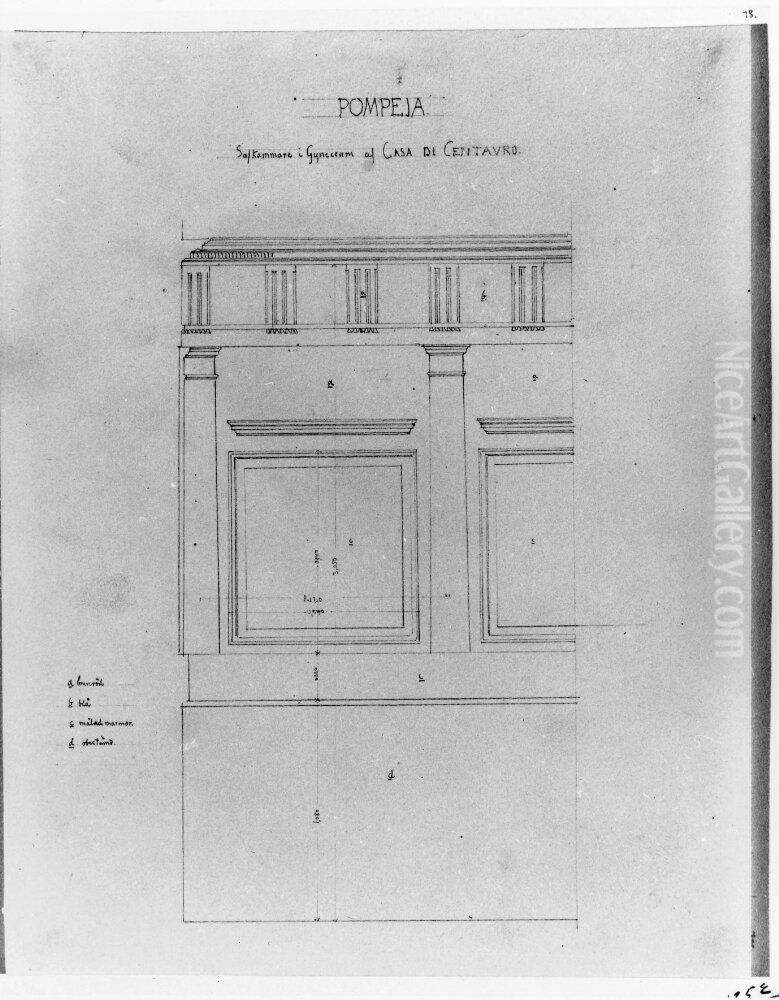 Sovkammare i Gyneceum i Casa di Centauro, Pompeji Oil Painting by Fredrik Wilhelm Scholander