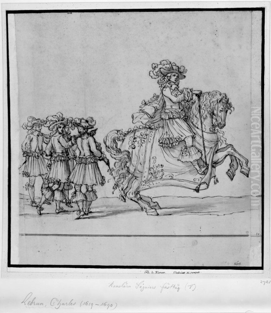 Befalhavaren over kanslerns garde Oil Painting by Francois Chauveau