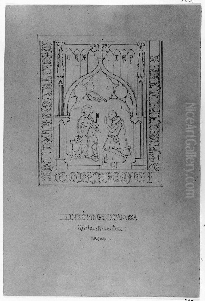 Gierlacs minnessten, Linkopings domkyrka Oil Painting by Fredrik Wilhelm Scholander