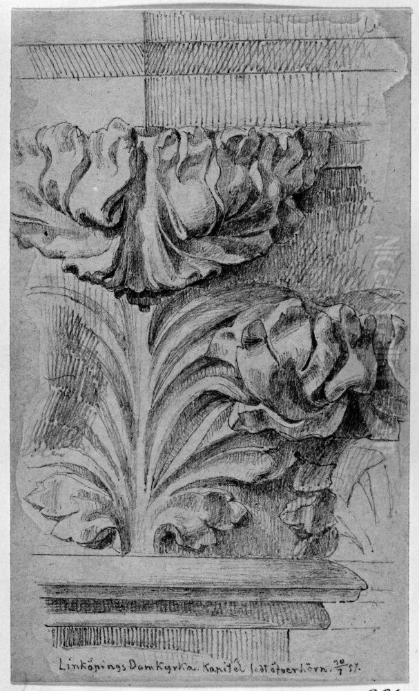 Kapital i Linkopings domkyrka Oil Painting by Fredrik Wilhelm Scholander