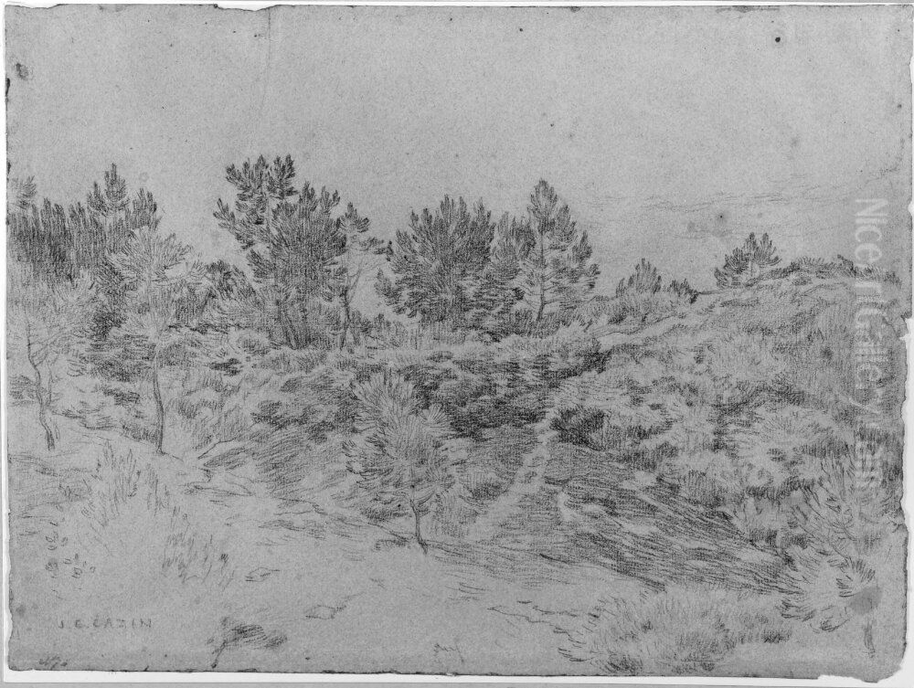 Landskapsstudie Oil Painting by Jean-Charles Cazin