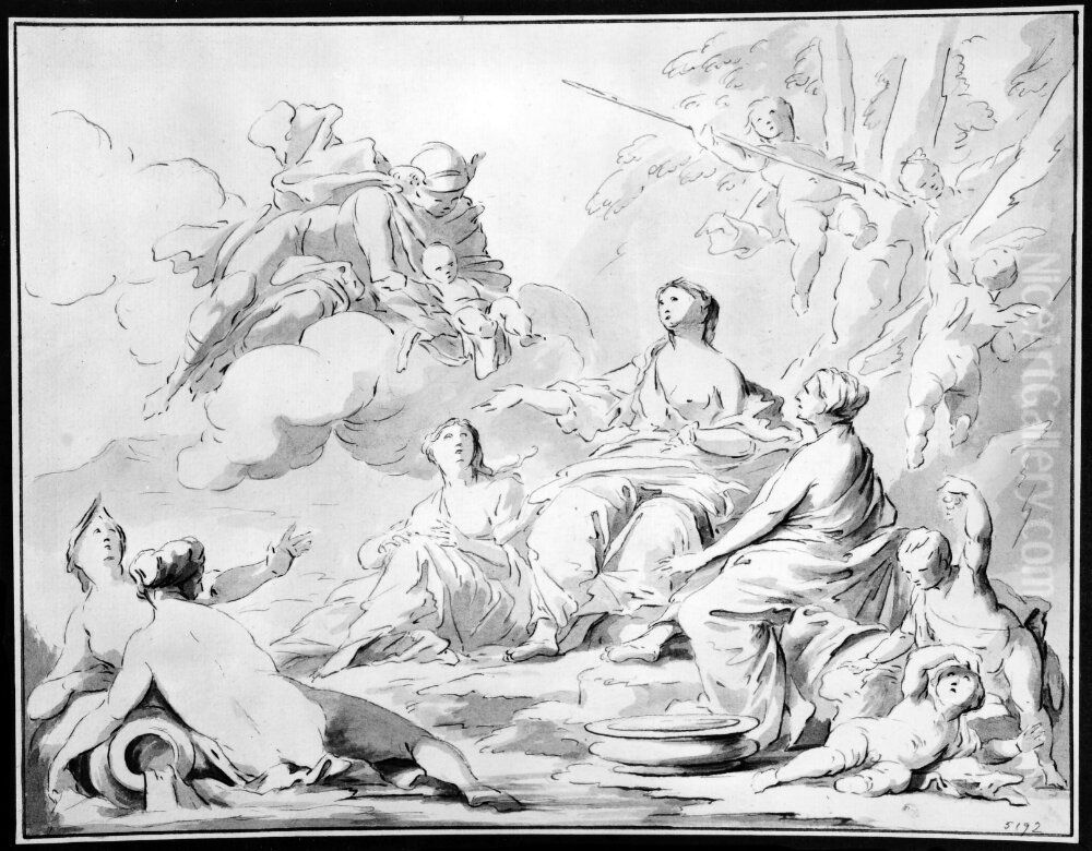 Venus och Merkurius Oil Painting by Pierre-Jacques Cazes