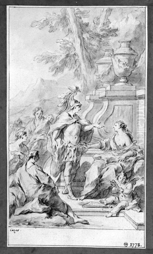 Mars och Venus? Oil Painting by Pierre-Jacques Cazes