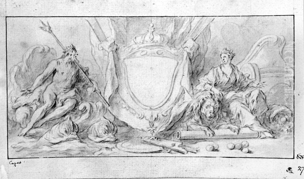 Vapenskold. Neptunus och Rhea Oil Painting by Pierre-Jacques Cazes