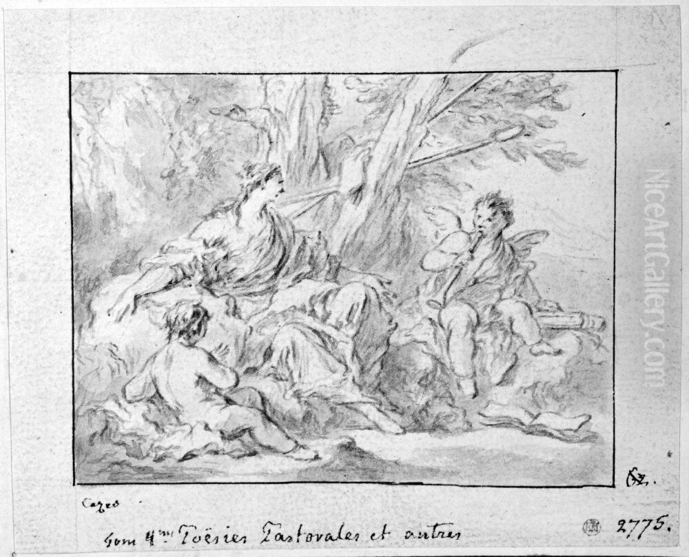 Pastoral Oil Painting by Pierre-Jacques Cazes