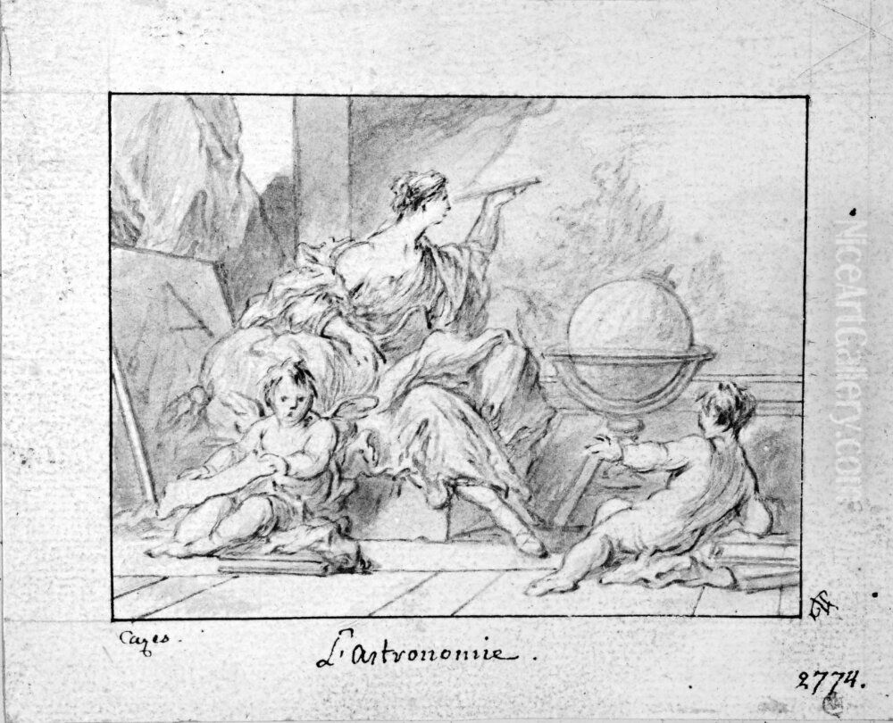 Astronomin Oil Painting by Pierre-Jacques Cazes