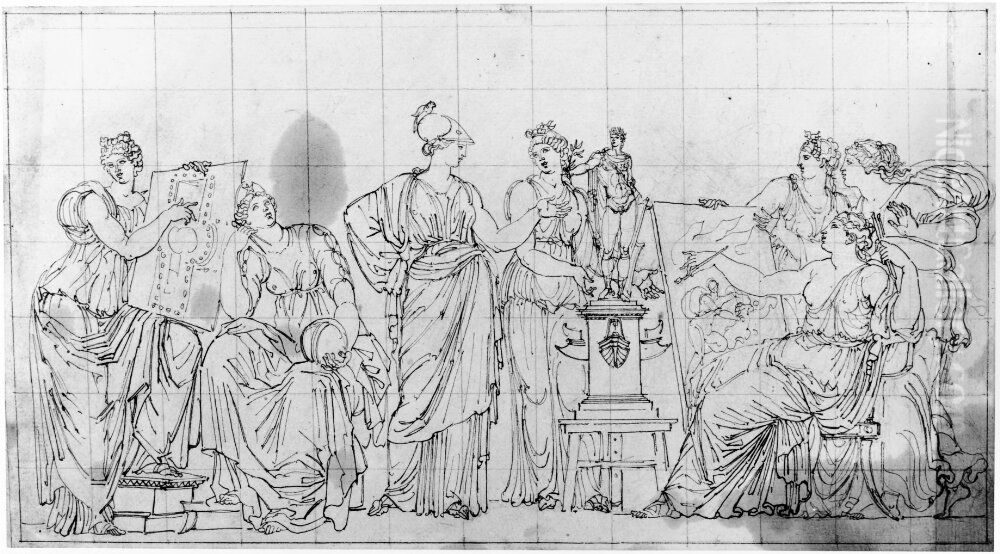 Minerva och konsterna Oil Painting by Louis Masreliez