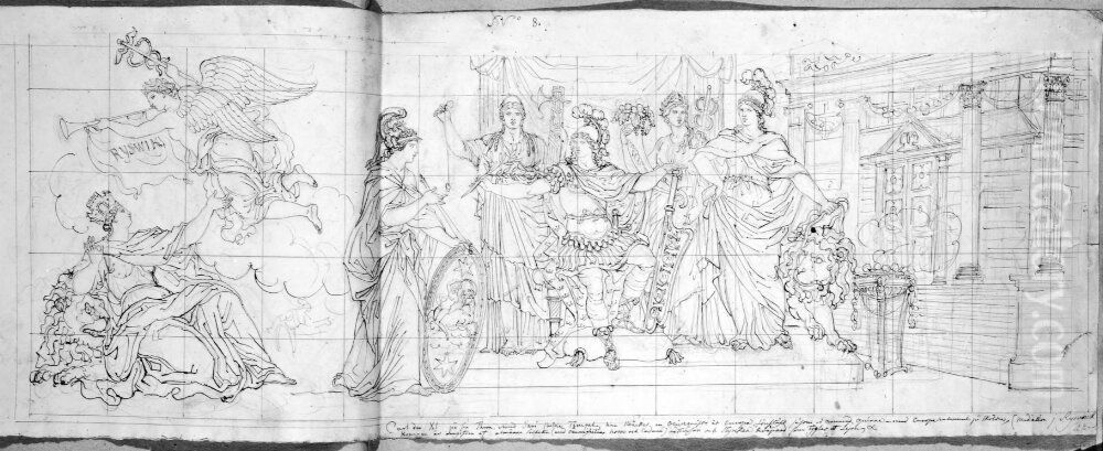 Apoteos over Karl XI Oil Painting by Louis Masreliez