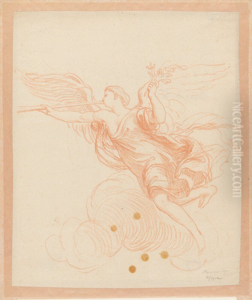 The Goddess of Fame Oil Painting by Jacques-Philippe Bouchardon