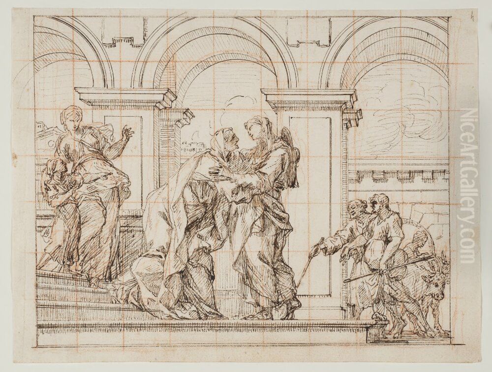 The Visitation Oil Painting by Thomas Blanchet