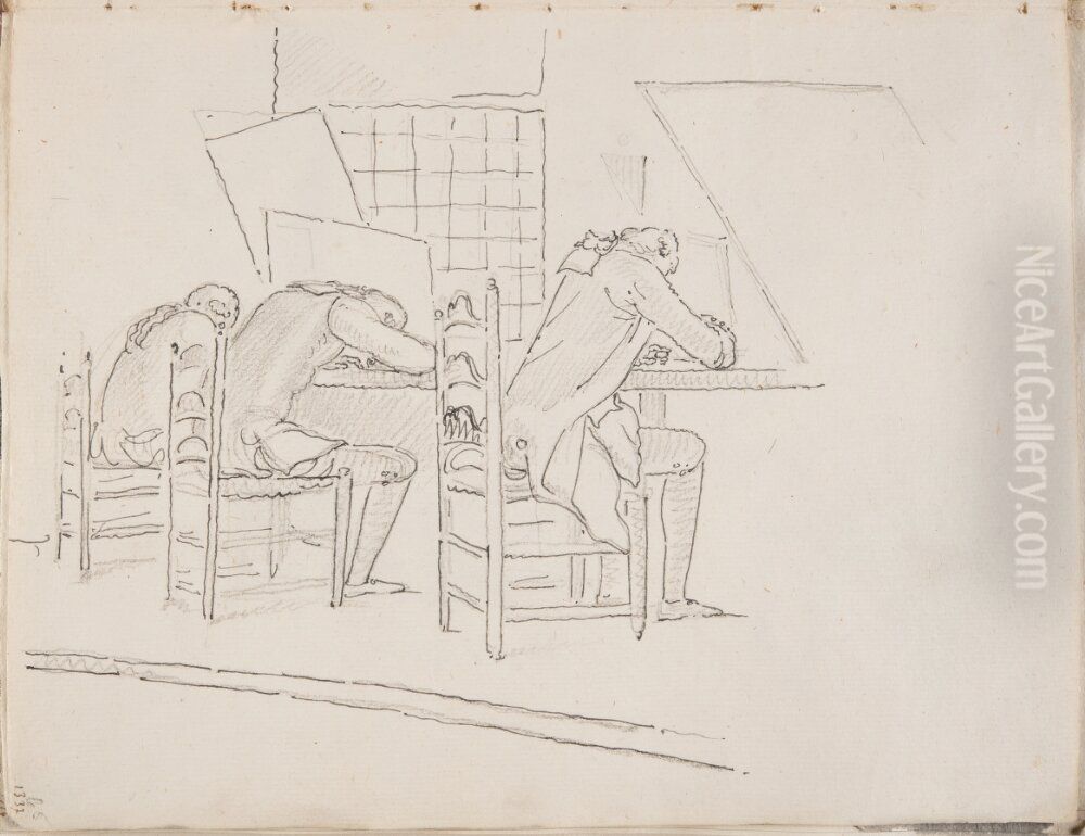 Skrivare Oil Painting by Louis Masreliez