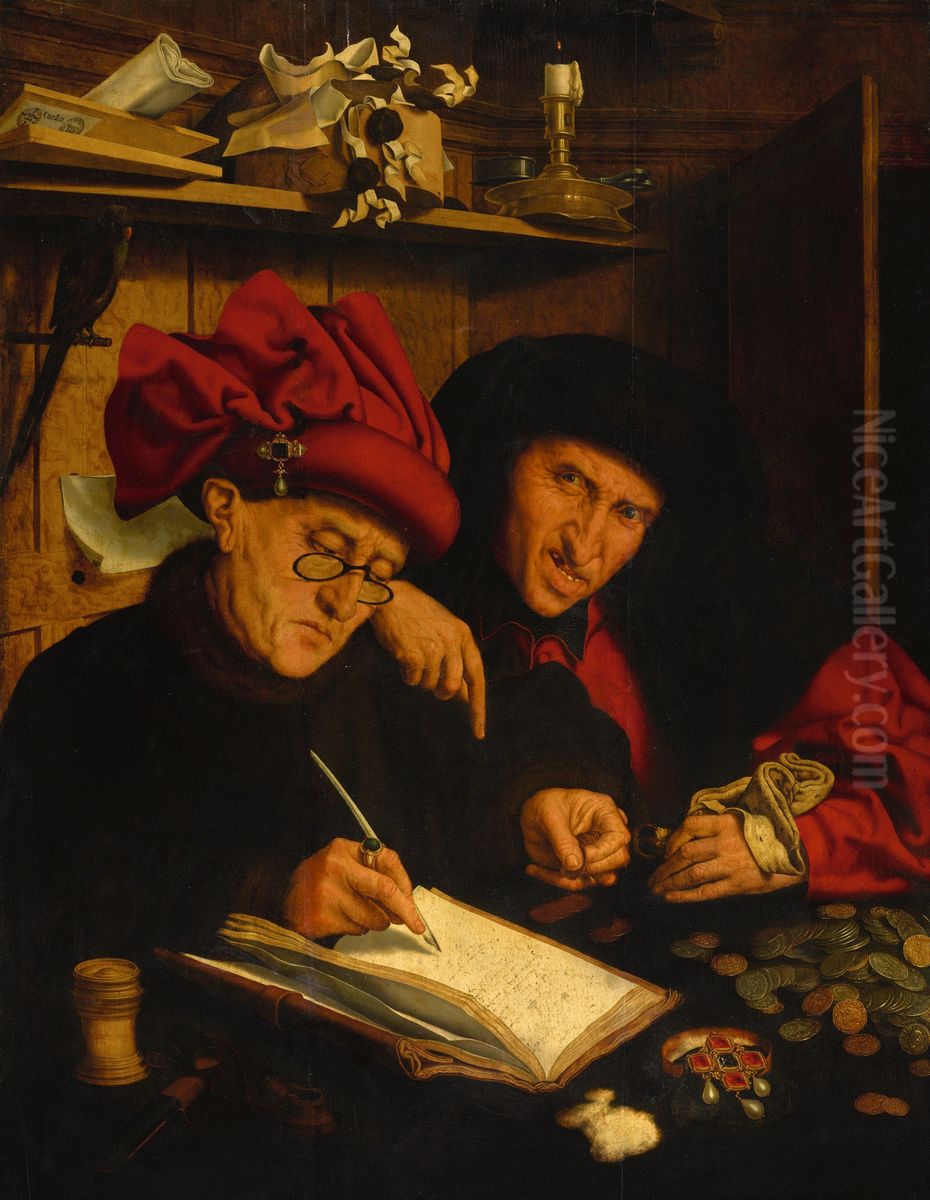 The Tax Collectors or 'The Misers' Oil Painting by Marinus van Reymerswaele