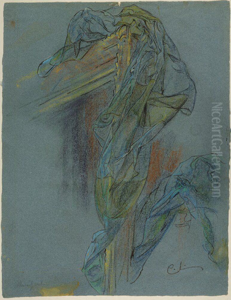 Preliminary Drawing for the Lovisa Ulrika Fresco in the Staircase of Nationalmuseum, Stockholm Oil Painting by Carl Larsson