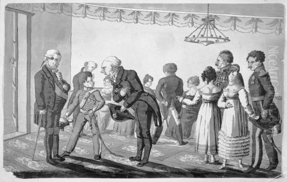 Moeurs et costumes du grande monde Oil Painting by Carl Johan Ljunggren