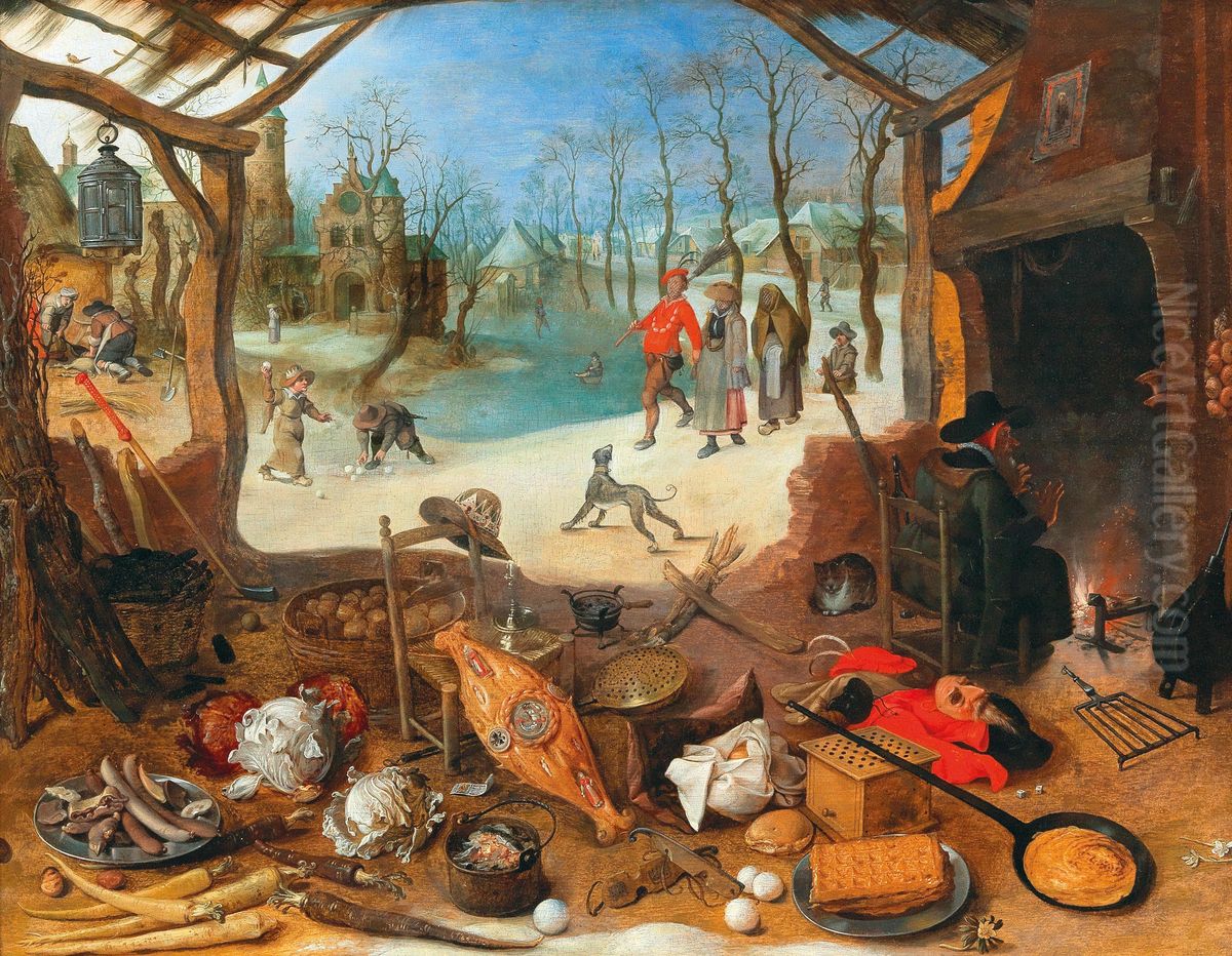 An Allegory of Winter Oil Painting by Sebastiaen Vrancx