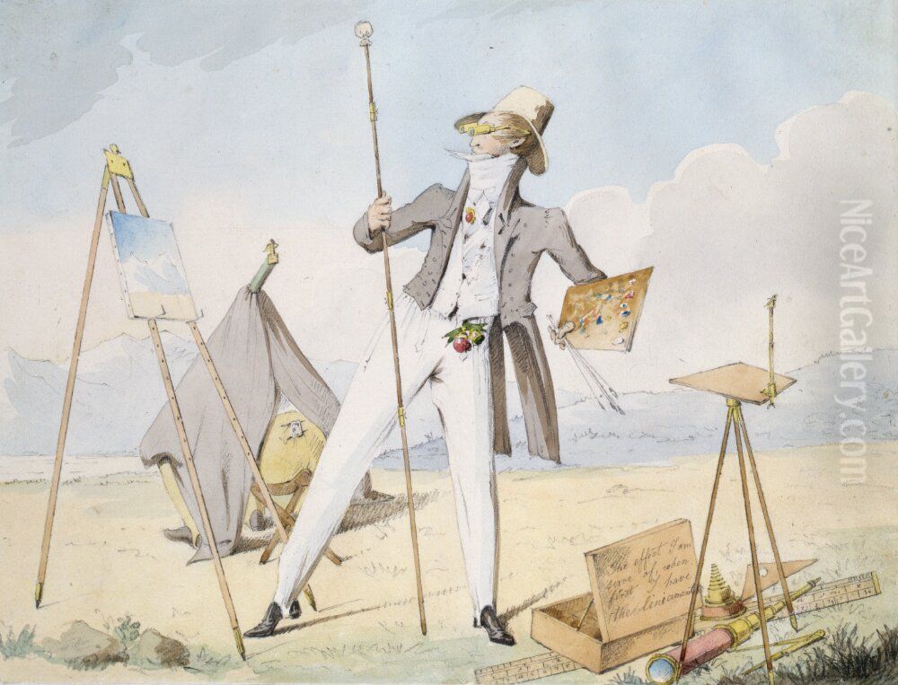 Den engelske konstnaren Oil Painting by Carl Jacob Lindstrom