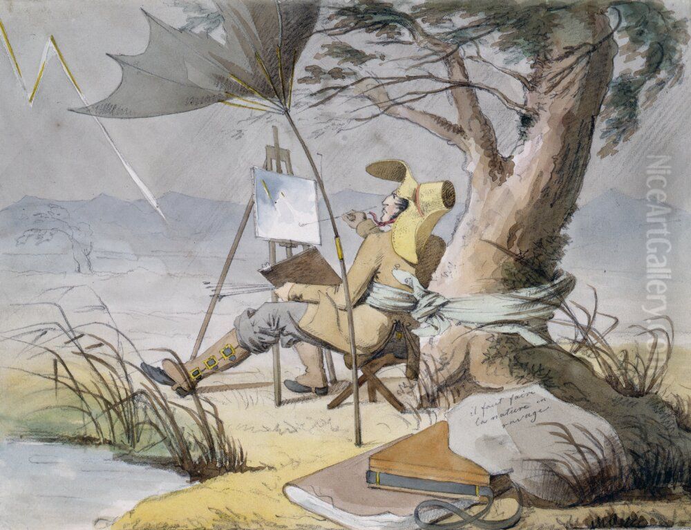 Den franske konstnaren Oil Painting by Carl Jacob Lindstrom