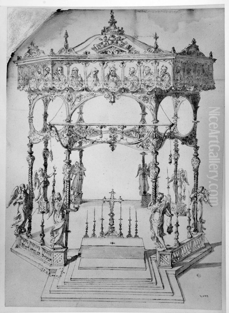 Project for a Baldachin Oil Painting by Giovanni Guerra