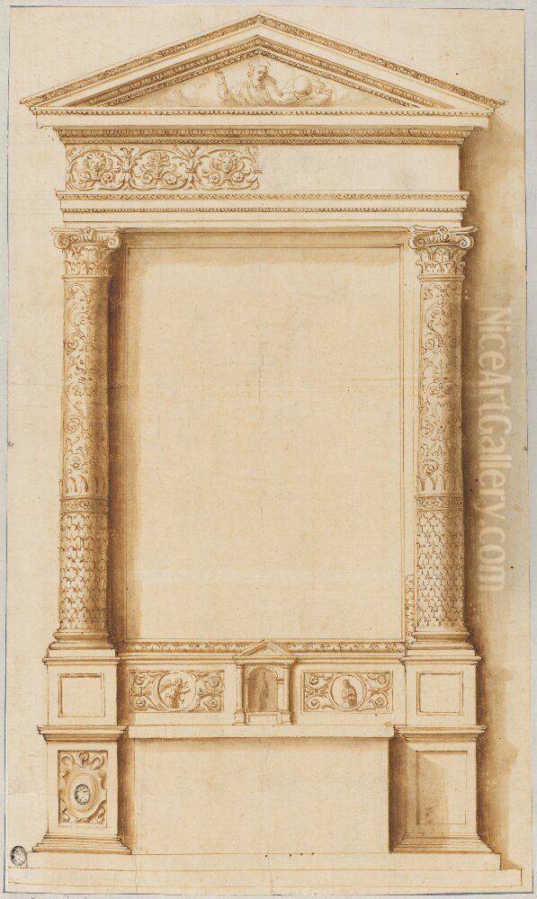 Altar Aedicula Oil Painting by Giulio Romano (Orbetto)