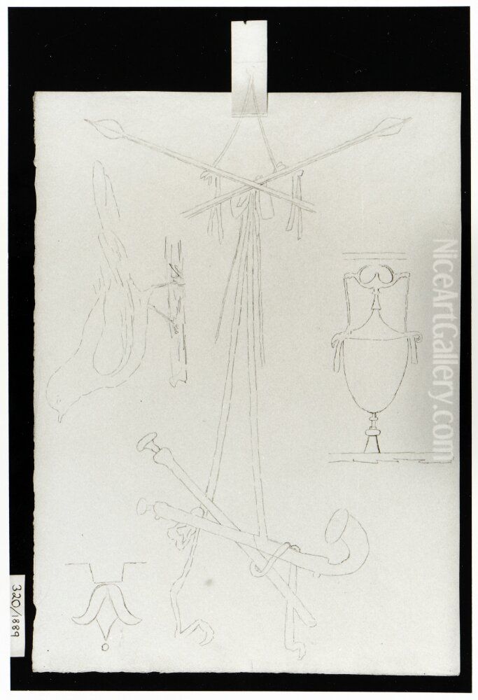 Pompeji. Detaljer fran dekorativt maleri Oil Painting by Baltzar Cronstrand