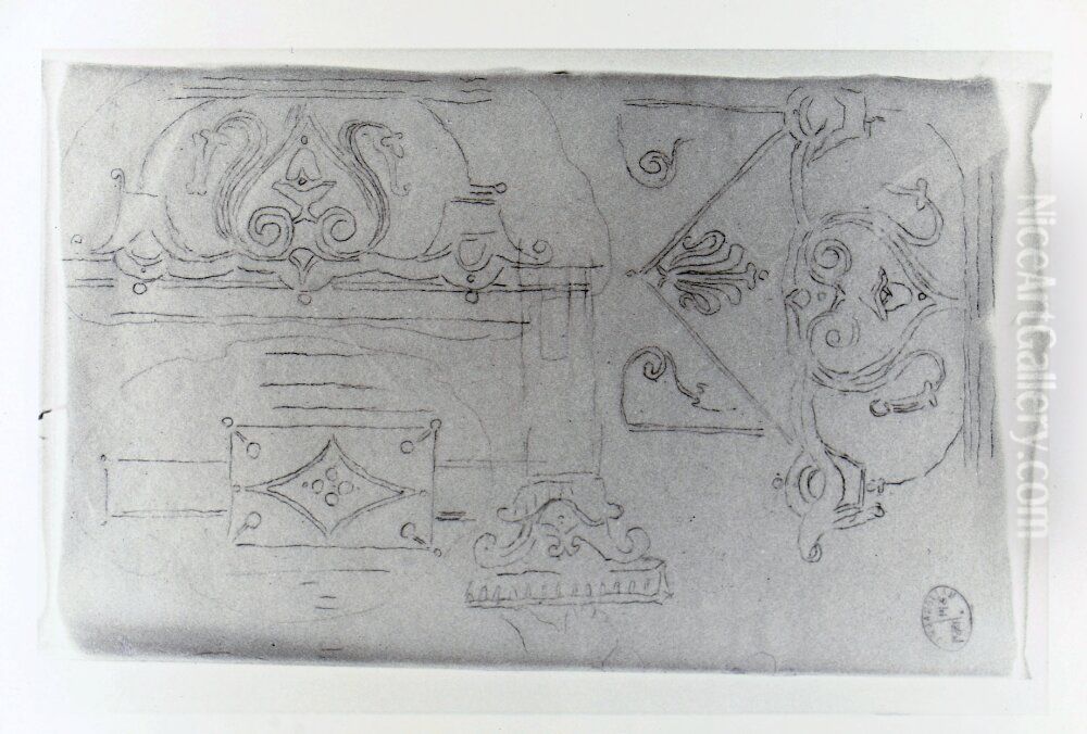 Pompeji. Kalkering av vaggmalning Oil Painting by Baltzar Cronstrand