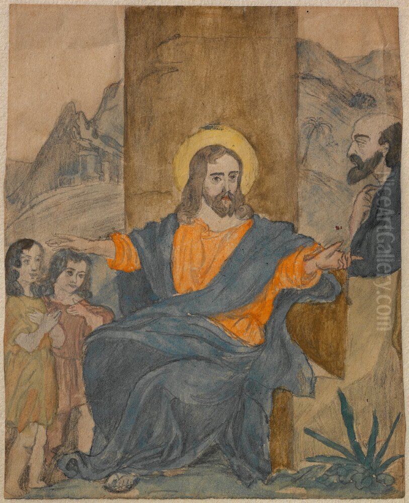 Jesus Blessing the Children Oil Painting by Carl Larsson