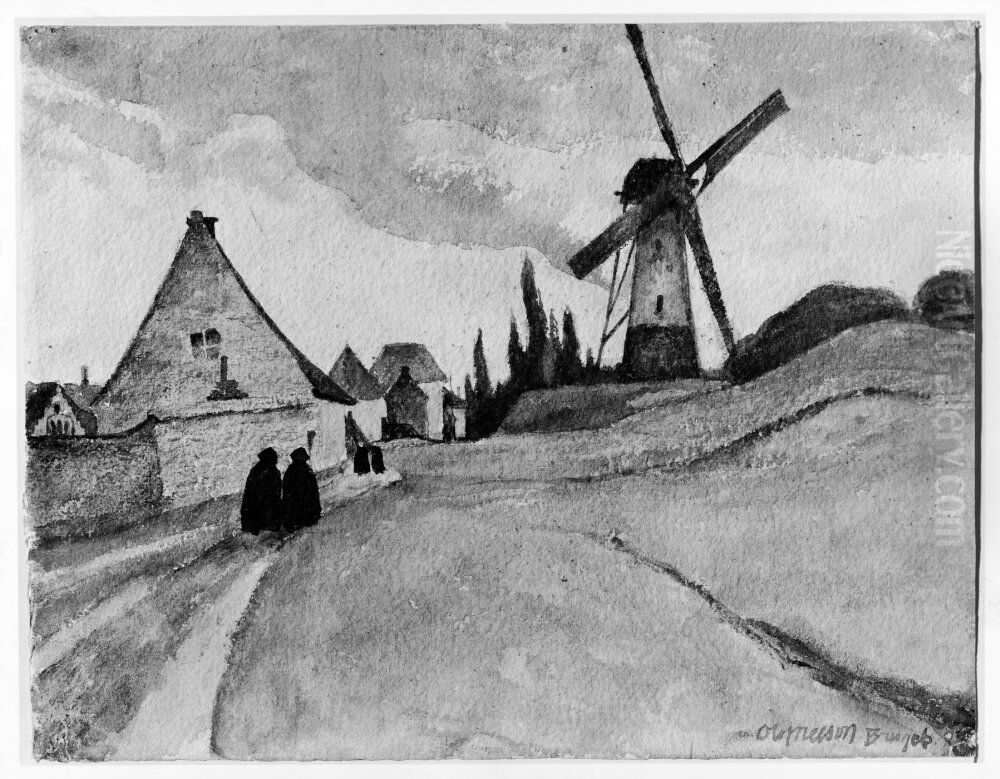 Motiv fran Brugge Oil Painting by Olof Sager-Nelson