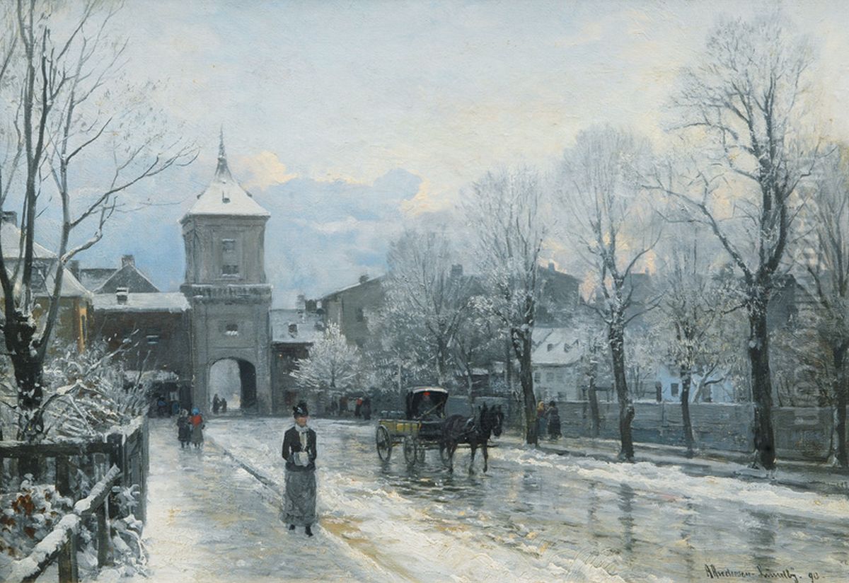 Giesing near Munich. Oil Painting by Anders Andersen-Lundby