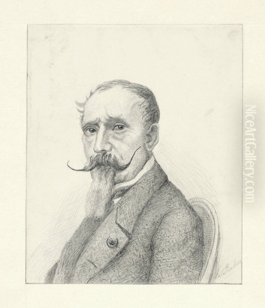 Portratt av aldre man Oil Painting by Ludvig Ruben