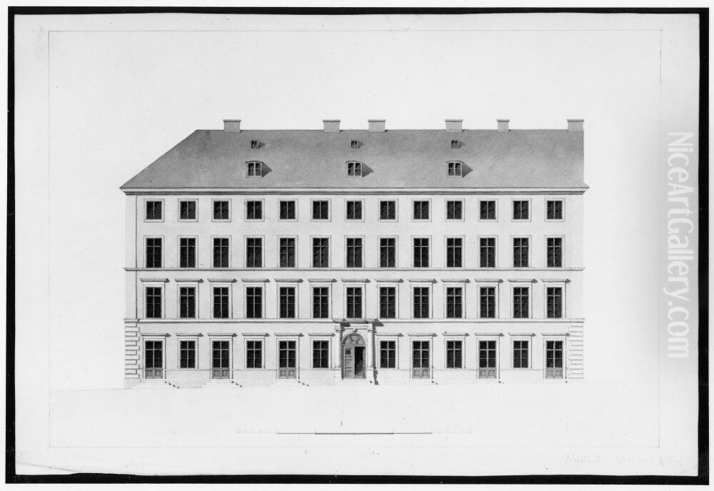 Hotellet pa Brunkebergstorg. Fasad Oil Painting by Per Axel Nystrom