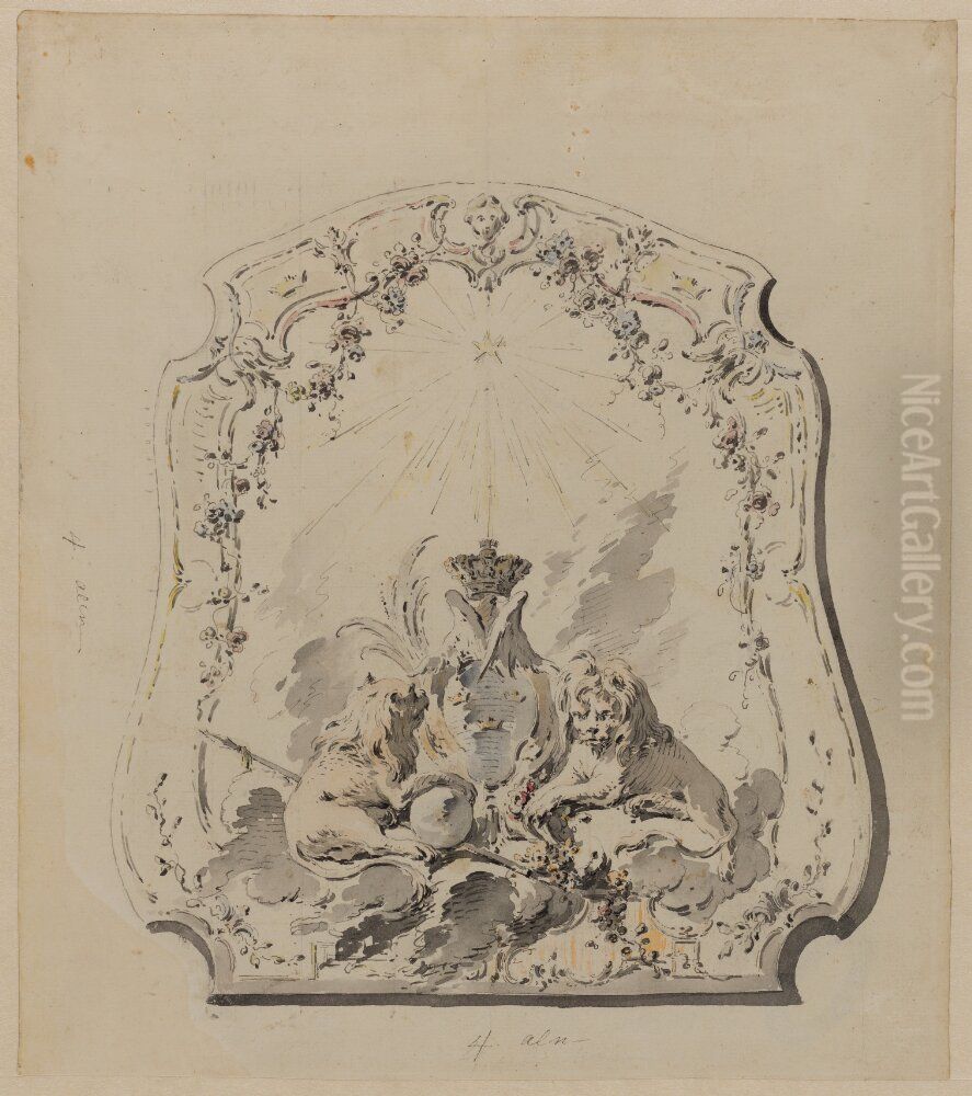 Study for Canopy in the Audience Chamber of Adolf Fredrik Oil Painting by Jean Eric Rehn