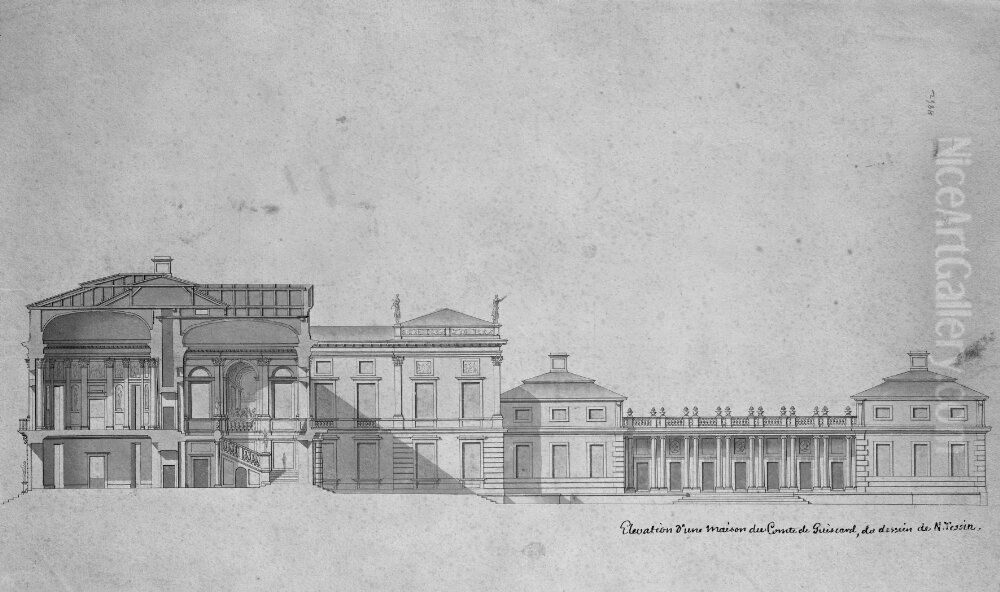 Vaggdekor till biblioteket Drottningholms slott Oil Painting by Jean Eric Rehn