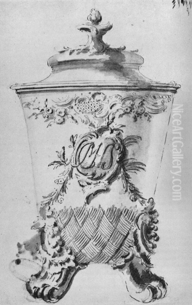 Ritning till lockbagare Oil Painting by Christian Precht