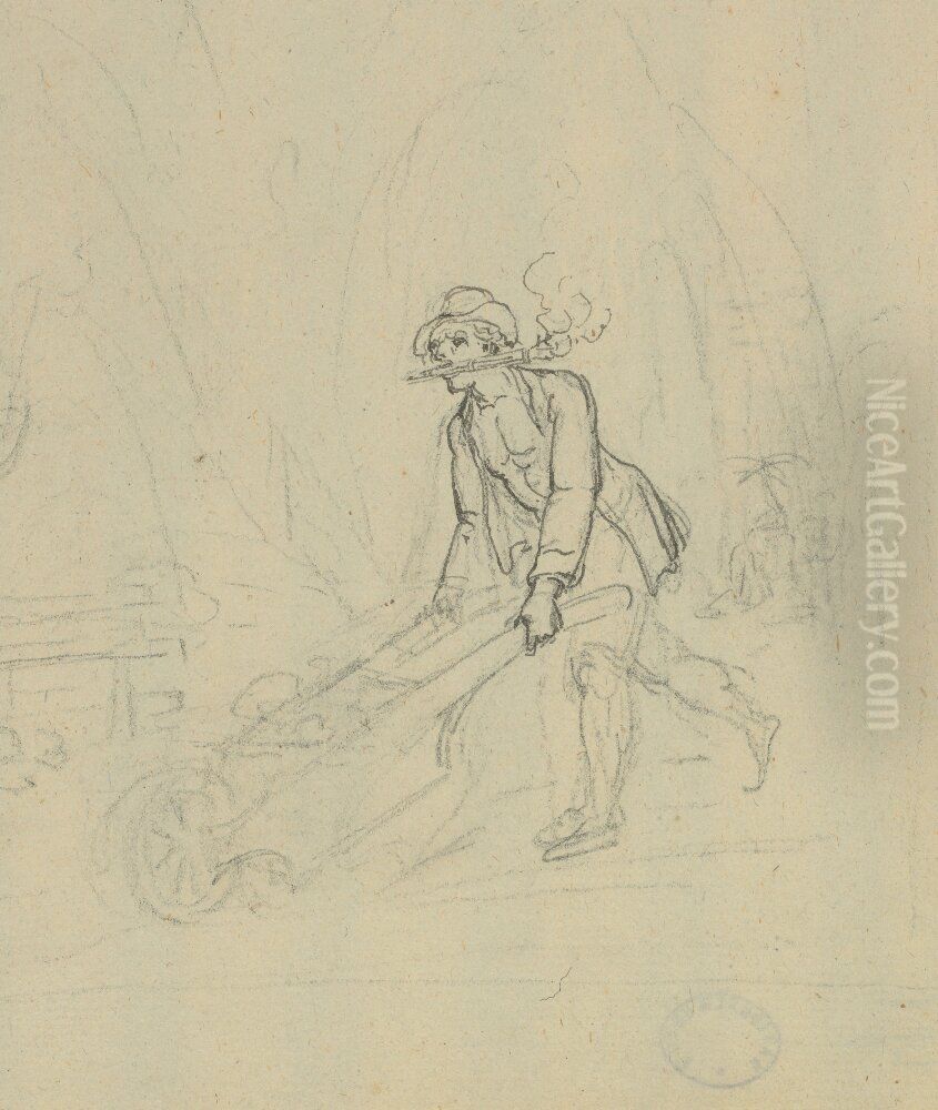 Interior fran en gruva Oil Painting by Elias Martin