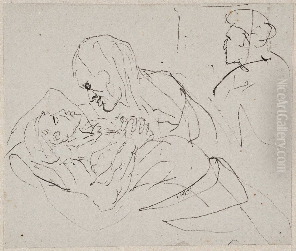 Dodsscen Oil Painting by Elias Martin