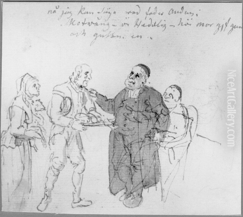 Genrescen, tionde Oil Painting by Elias Martin