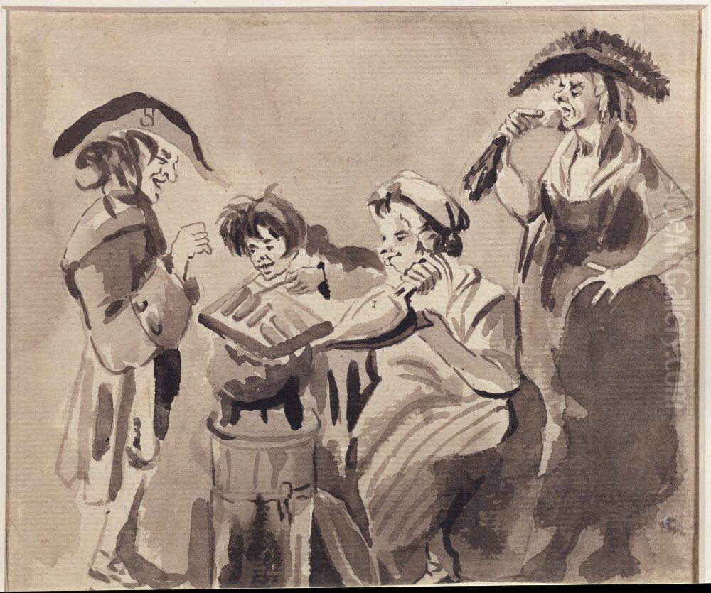 Gatukok med varma korvar Oil Painting by Elias Martin