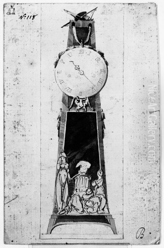 Skiss till klocka Oil Painting by Elias Martin