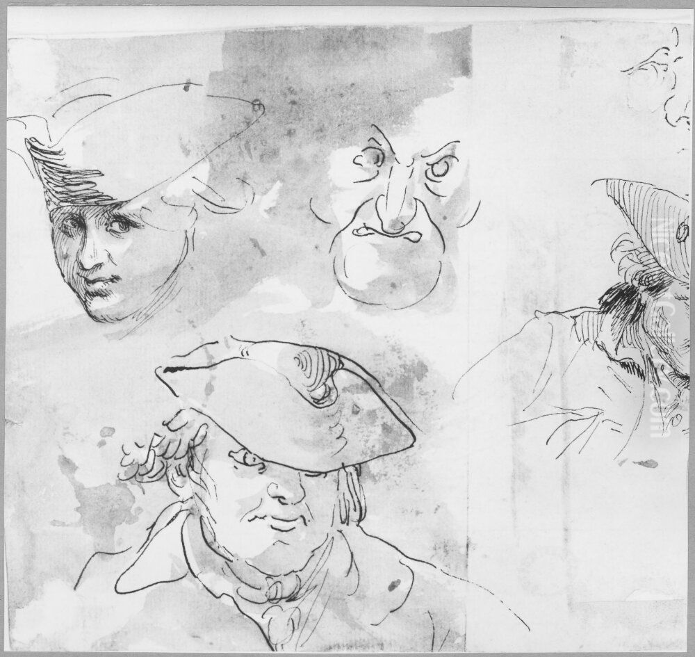 Portrattstudier Oil Painting by Elias Martin