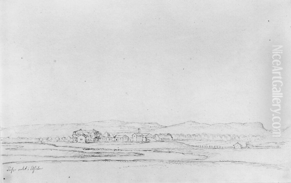 Porfyrverket i Alvdalen. Skissbok Oil Painting by Carl Johan Fahlcrantz