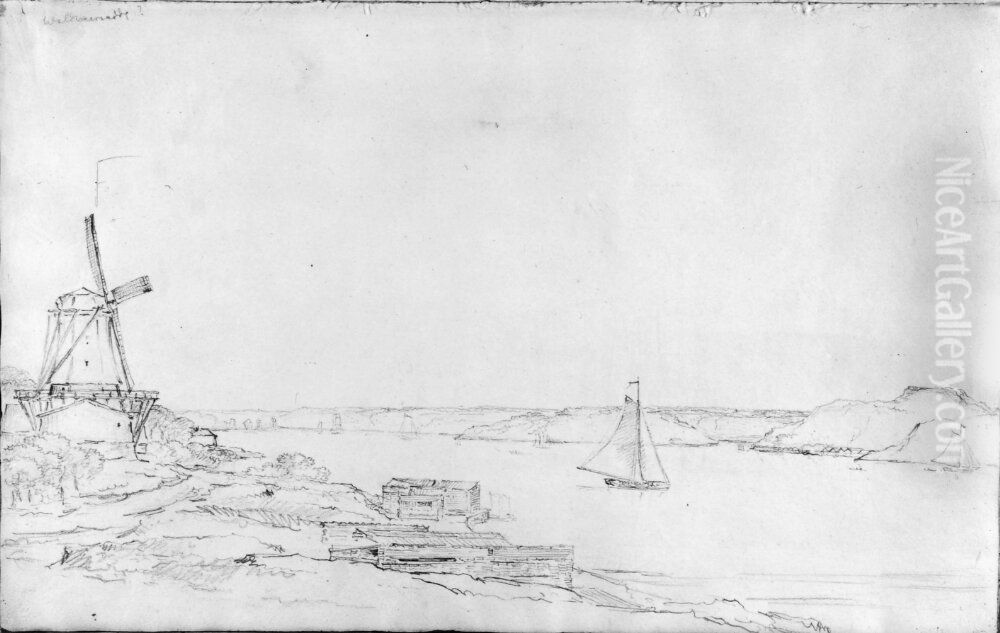 Oljekvarn vid Waldemarsudde Oil Painting by Carl Johan Fahlcrantz