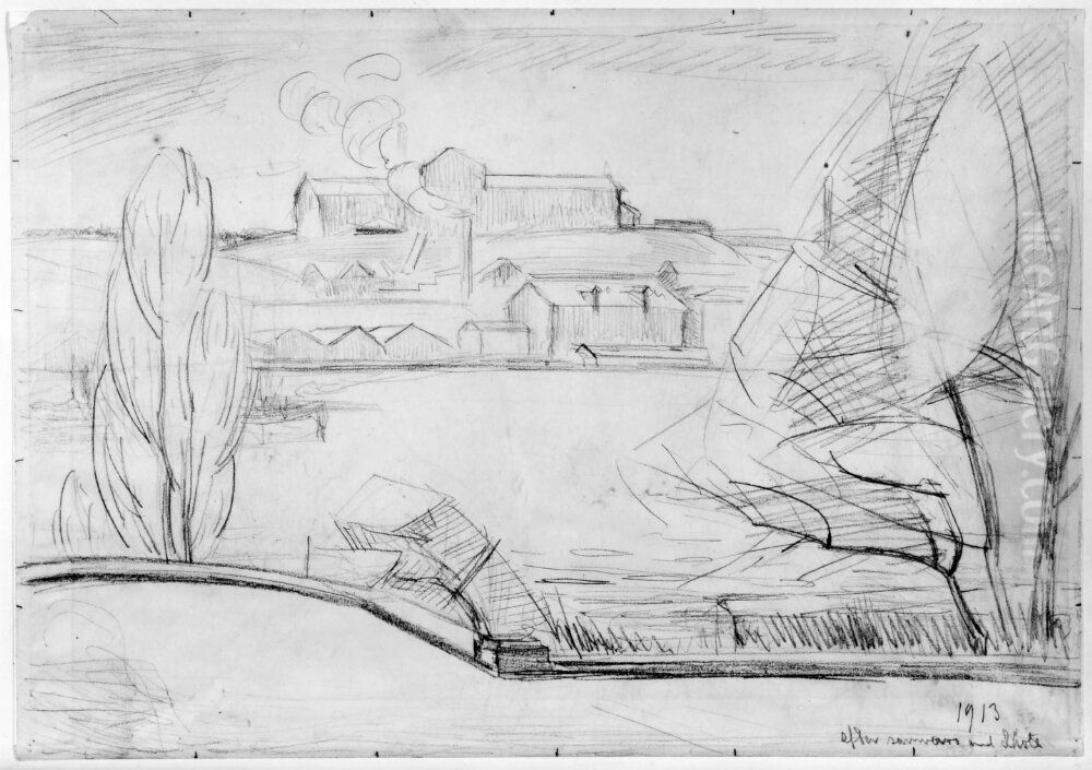 Utsikt fran terrassen pa Waldemarsudde Oil Painting by Prince Eugen, Duke of Narke