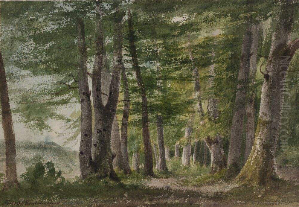 Forest of Fontainebleau Oil Painting by Carl Johan Billmark