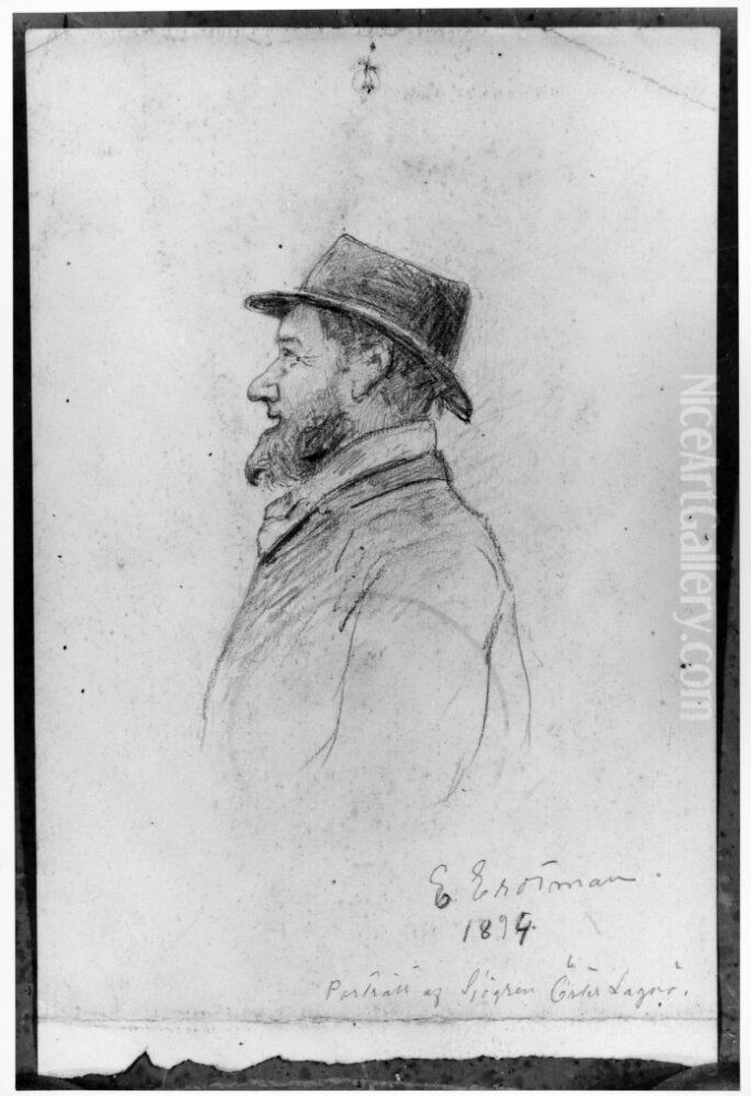 Lost skissboksblad Oil Painting by Elias Erdtman